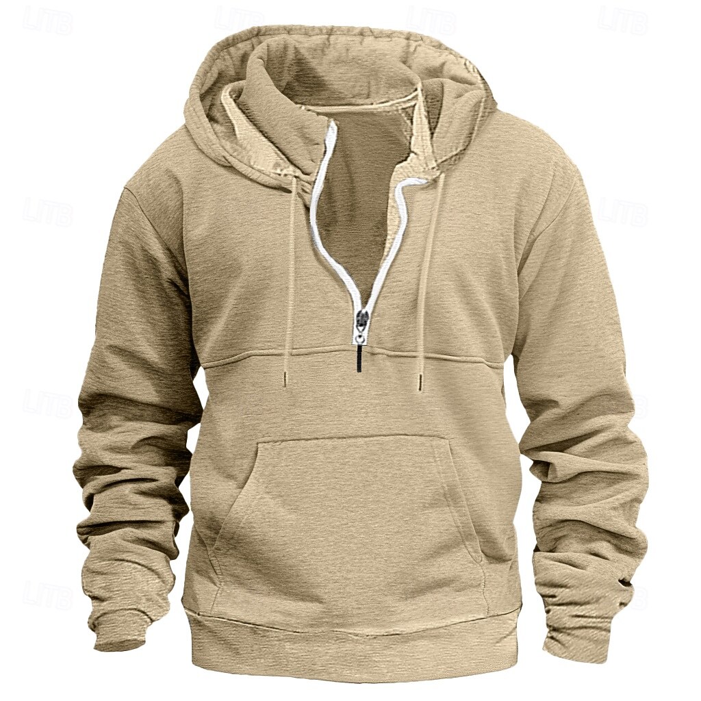 Per uomo Felpa con cappuccio Felpa con cappuccio e cerniera a un quarto Felpa con cappuccio tattica Compatto Nero Vino Blu marino Verde scuro Cachi Con cappuccio Liscio Sportivo Giornaliero Per eventi del 2025 a $27.99 –P7