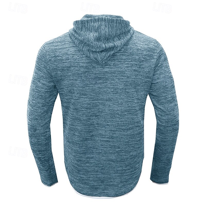 Férfi Tee Top Hosszú ujjú ing Hosszú ujj Kapucni Nyár Tömör szín Napi Hawaii Gombok Kapucni Szabadtéri Utca Hétköznapi Világoskék Katonazöld Stétszürke Férfi felső póló 2025 - $21.99 –P2
