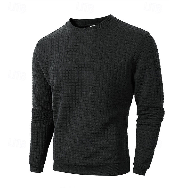 Bărbați Hanorca Hanorac Waffle Negru Alb Verde Militar Kaki Gri Închis Stil Nautic Simplu Striat Texturat Textură tricotată Sporturi & Exterior Zilnic Concediu Poliester Șic Stradă De Bază Casual 2026 - $18.99 –P9