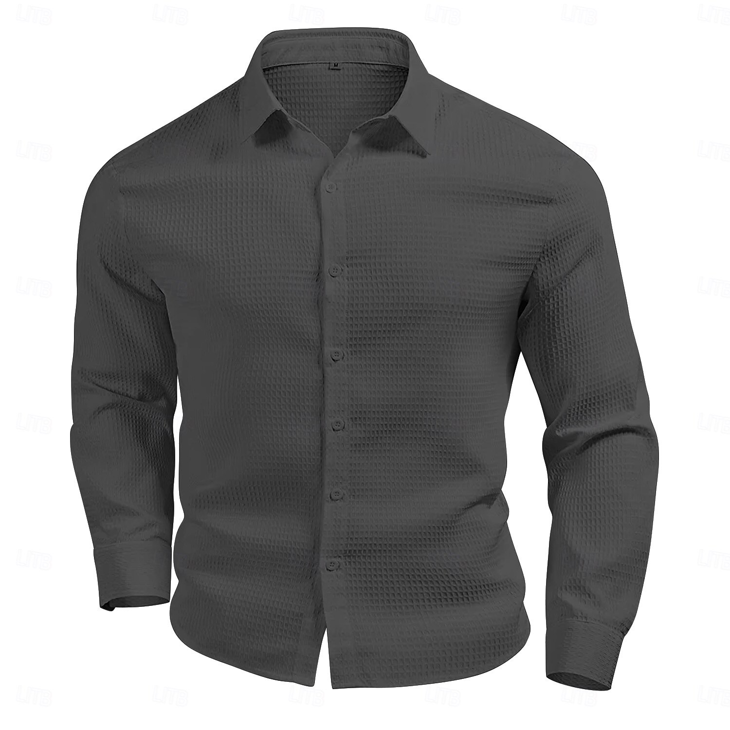 Herren Waffelhemd Sommerhemd Freizeithemd Waffelstrickhemd Weiß Hellgrün Rosa Dunkelgray Aprikose Langarm Mode Einfarbig Umlegekragen Urlaub Ferien Bekleidung Baumwolle Mode Arbeit Lässig Bequem 2025 - $25.99 –P2