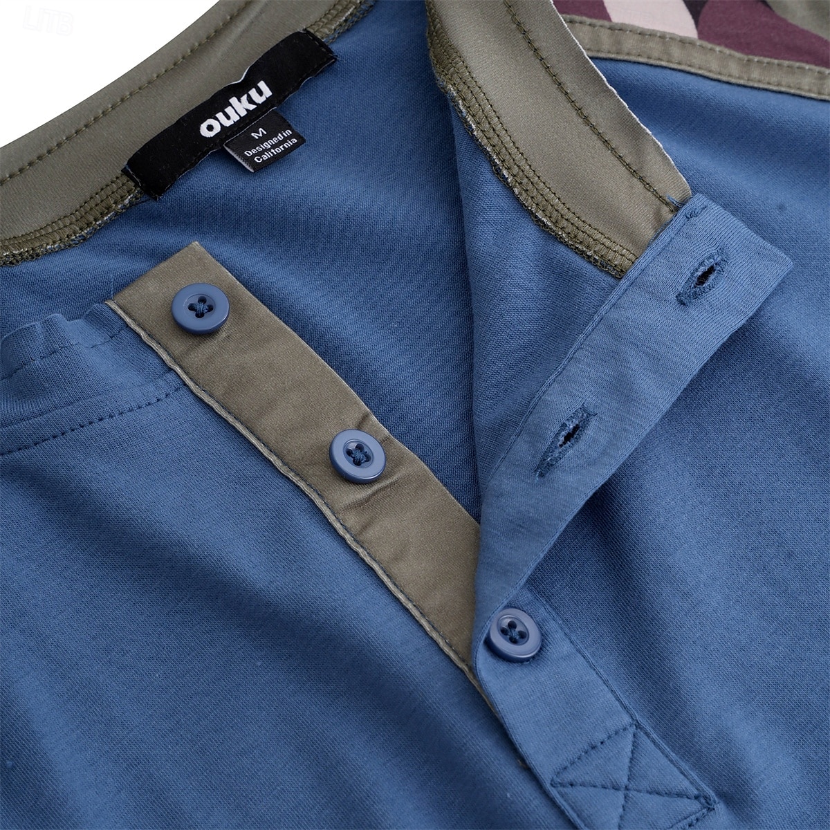 Herr Henleytröja T-tröja Färgblock Henley Utomhus Ledigt Kortärmad Knapp Kläder Mode Designer Bekväm 2025 - $17.99 –P9