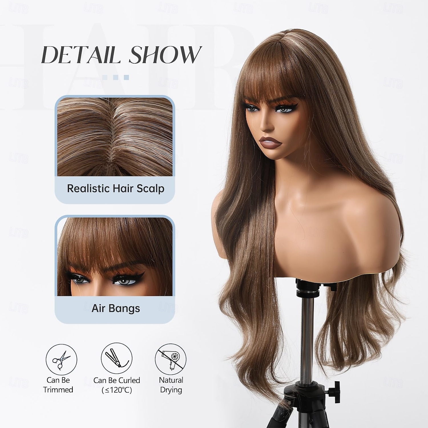 Wigs for Black Women Long Wavy Wigs With Bangs Synthetic Wig Hair Repalcement Wigs 2025 - $19.99 –P6