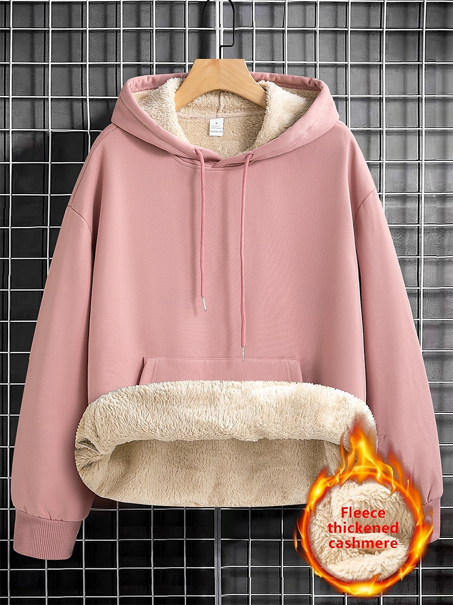 dámská mikina mikina fleece plain street denní nošení kapsa ležérní comfrt mikina s kapucí dlouhý rukáv mikroelastický podzim zima podzim & zimní comfrt prodyšná měkká tkanina 2025 - $36.99 –P2