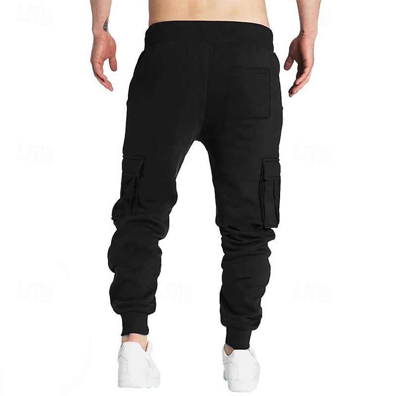 Per uomo Pantaloni in pile Pantaloni della tuta Pareggiatore Pantaloni Pantaloni della tuta cargo A cordoncino Vita elastica Multi tasca Liscio Comfort Caldo Lunghezza intera Esterno Informale del 2025 a $19.99 –P6