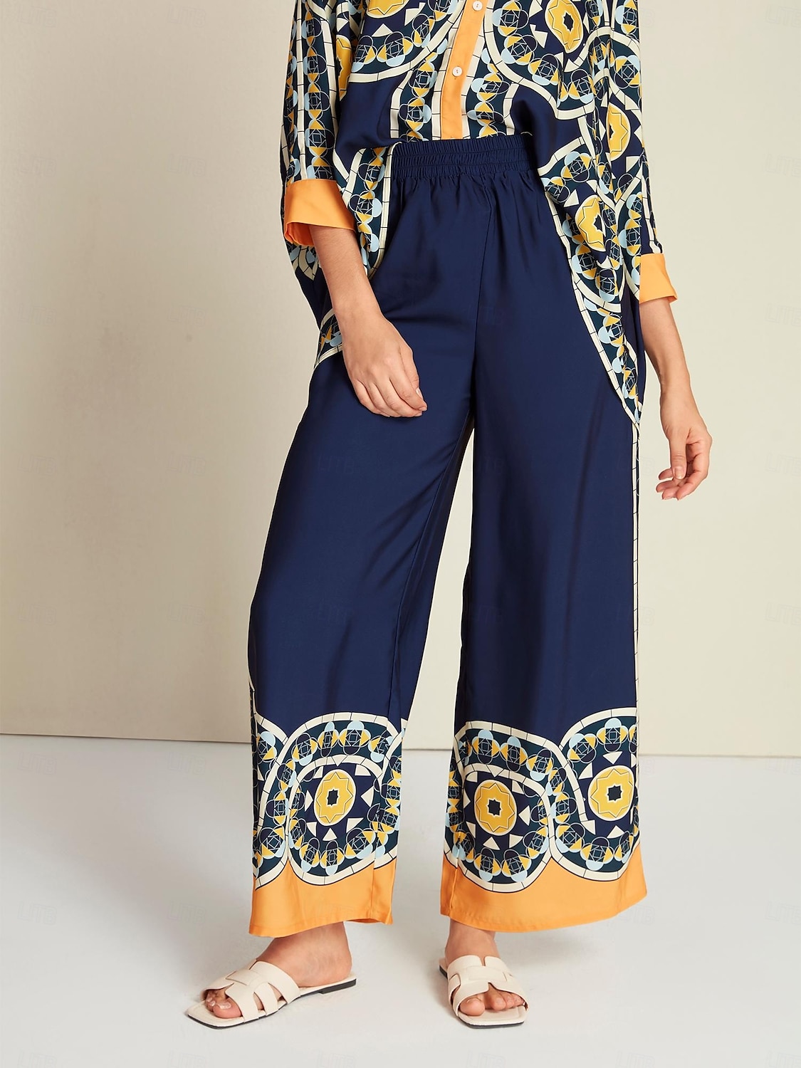 Satynowe spodnie maxi z szeroką nogawką 2025 - $41.99 –P4
