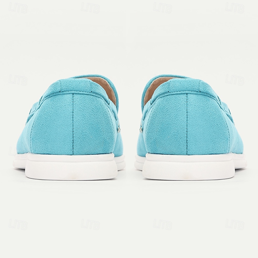 Men's Light Blue Suede Loafers with Comfortable White Sole - Perfect for Casual and Summer Wear 2025 - $42.99 –P4