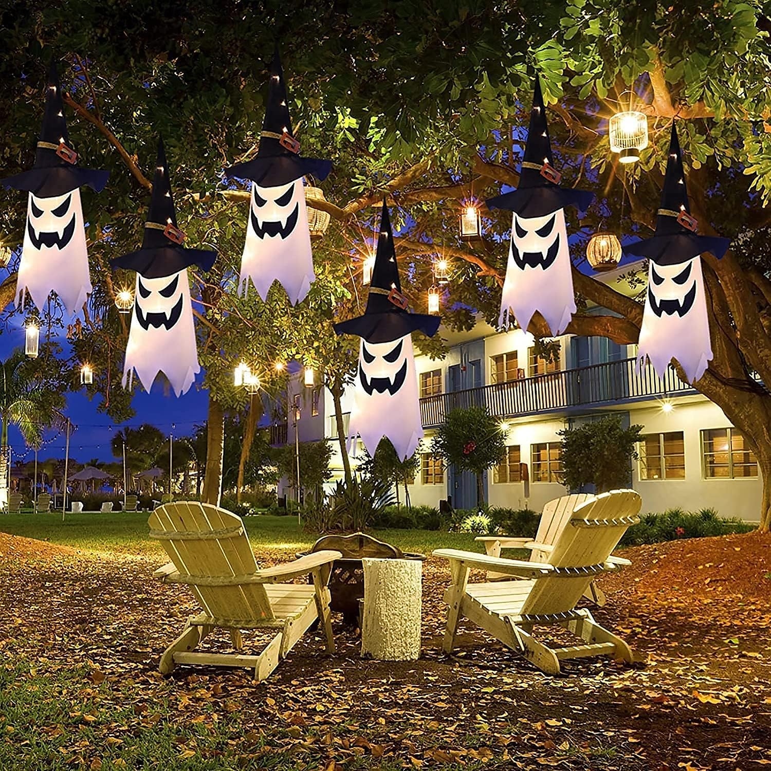 Décorations d'Halloween à suspendre, fantômes éclairés, veilleuses LED pour extérieur et intérieur, pour patio, arbre, jardin, fête d'Halloween, décoration de la maison, 1/2/4/8 pièces de 2025 ? $7.99 –P14
