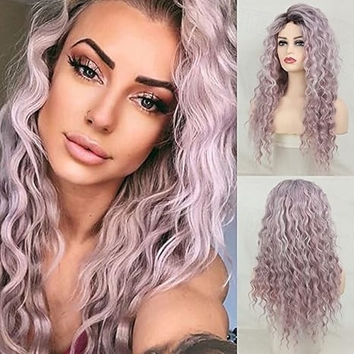 perruque longue bouclée ondulée pour femme marron avec reflets perruque bouclée cheveux ondulés lâches perruque synthétique sans colle résistante à la chaleur pour une utilisation quotidienne en de 2025 ? $20.99 –P3