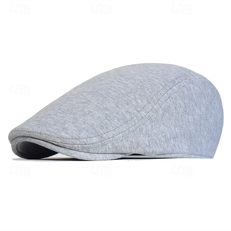 Per uomo Cappello basco Cappello Ascot Cappello da strillone Nero Blu marino Cotone Di tendenza Informale Strada Giornaliero Liscio Regolabile Crema solare Traspirante del 2025 a $12.99 –P4