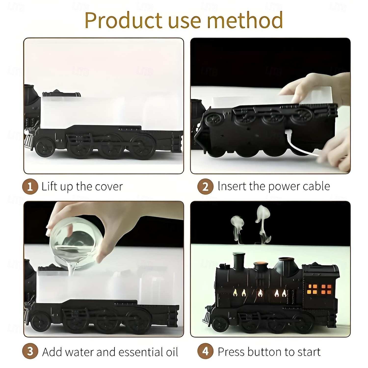humidificateur en forme de train avec veilleuse et diffuseur télécommandé à brume fraîche de 2025 ? $63.99 –P4
