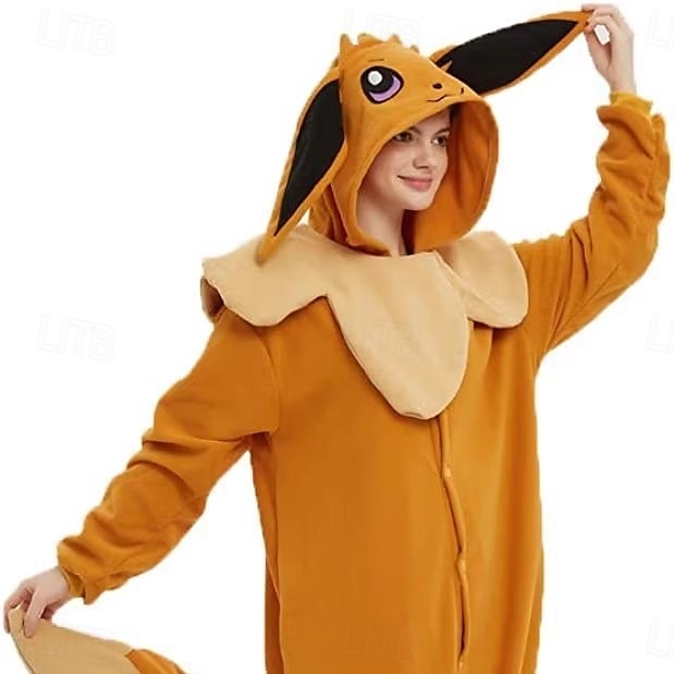 Lasten Aikuisten Eläin Ryhmäpuku Onesie-asu Karnevaali puku Piirretty Eevee Pyjamahaalarit Kigurumi Pyjama Viehätys Hauska puku varten Miehet ja naiset Pojat ja tytöt Karnevaali Sarjakuva 2025 - $51.99 –P2