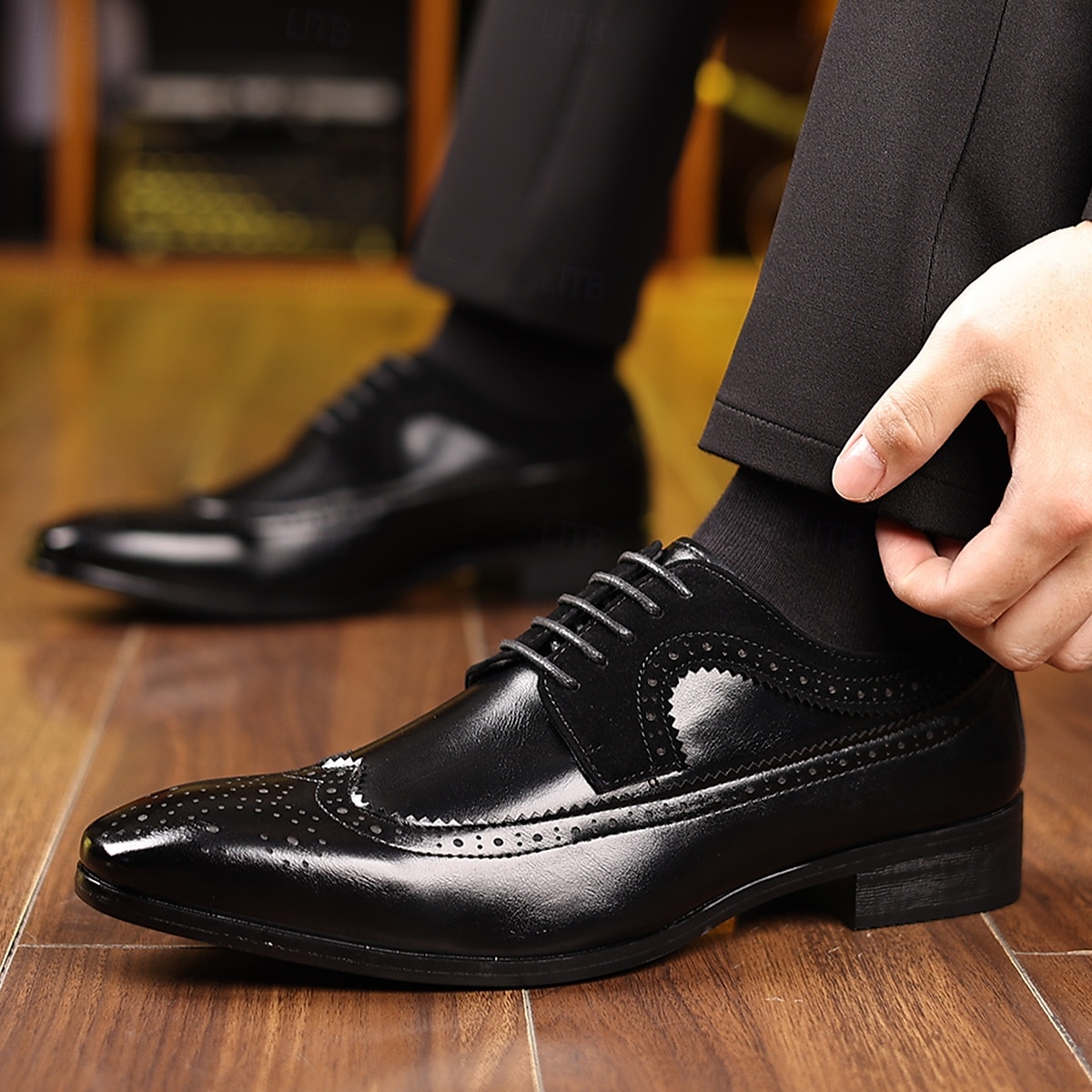scarpe brogue oxford da uomo in similpelle marrone con punta a coda di rondine - classiche scarpe eleganti con lacci per abbigliamento formale e da lavoro del 2025 a $54.99 –P3
