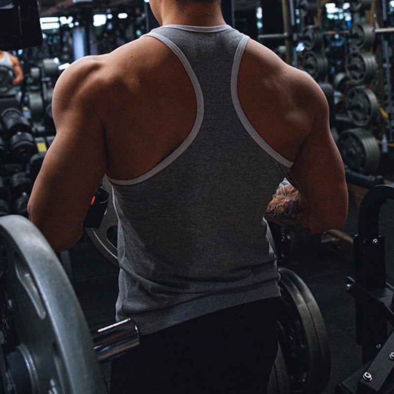 Herren Fitness Tank Top Tank Top Running Sport Top Tank Top Sport Spleißen Ärmellos Weste / Fahrradweste Casual Athlässigkeit Baumwolle Atmungsaktiv Schnelltrocknend Weich Fitnesstraining Laufen Gehen 2025 - $16.49 -P12