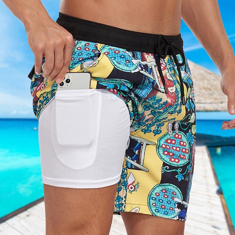 Homens Calção Justo de Natação Shorts de Natação Bermuda de Surf Bolsos Com Cordão Cintura elástica Com forro de compressão Calção Ao ar livre Praia Piscina Secagem Rápida Leve Macio Natação Praia de 2025 por $20.99 –P2