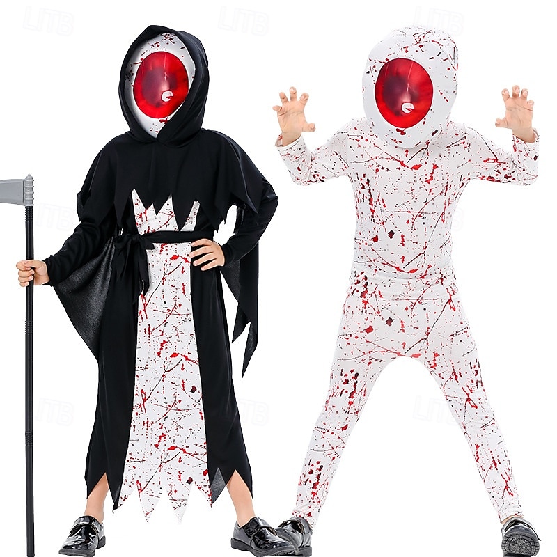 Smrtka předvečer Všech svatých Kostým Strašidelný kostým Dětské Chlapecké Dívčí Karneval Plesová maškaráda Večírek Jednoduché Halloweenské kostýmy Oblékněte se 2025 - $24.99 –P1