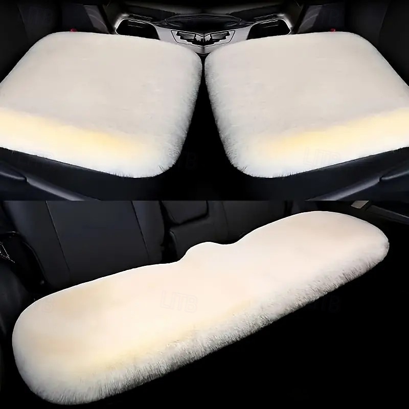 Autositzauflage Winterplüsch dicke Isolation Universeller Kaninchenhaarkleber Halbpakkung fünf Sitze 3-teiliges Set 2025 - $34.99 –P1