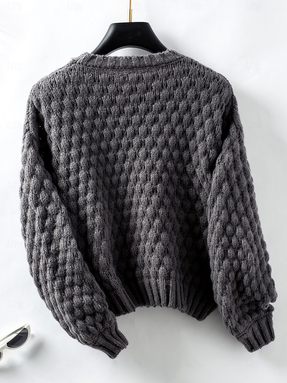 Per donna Felpa Moda Tinta unica Grosso Girocollo Intrecciato Manica lunga Maglie lunghe Maglia Ufficio Bianco Beige Autunno Inverno del 2025 a $51.99 –P8