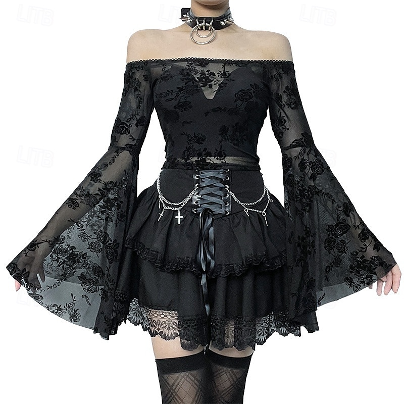 Gothique Steampunk Jupe Bal Masqué Fille gothique Femmes Mascarade Soirée Adulte Jupe de 2025 ? $32.99 –P13