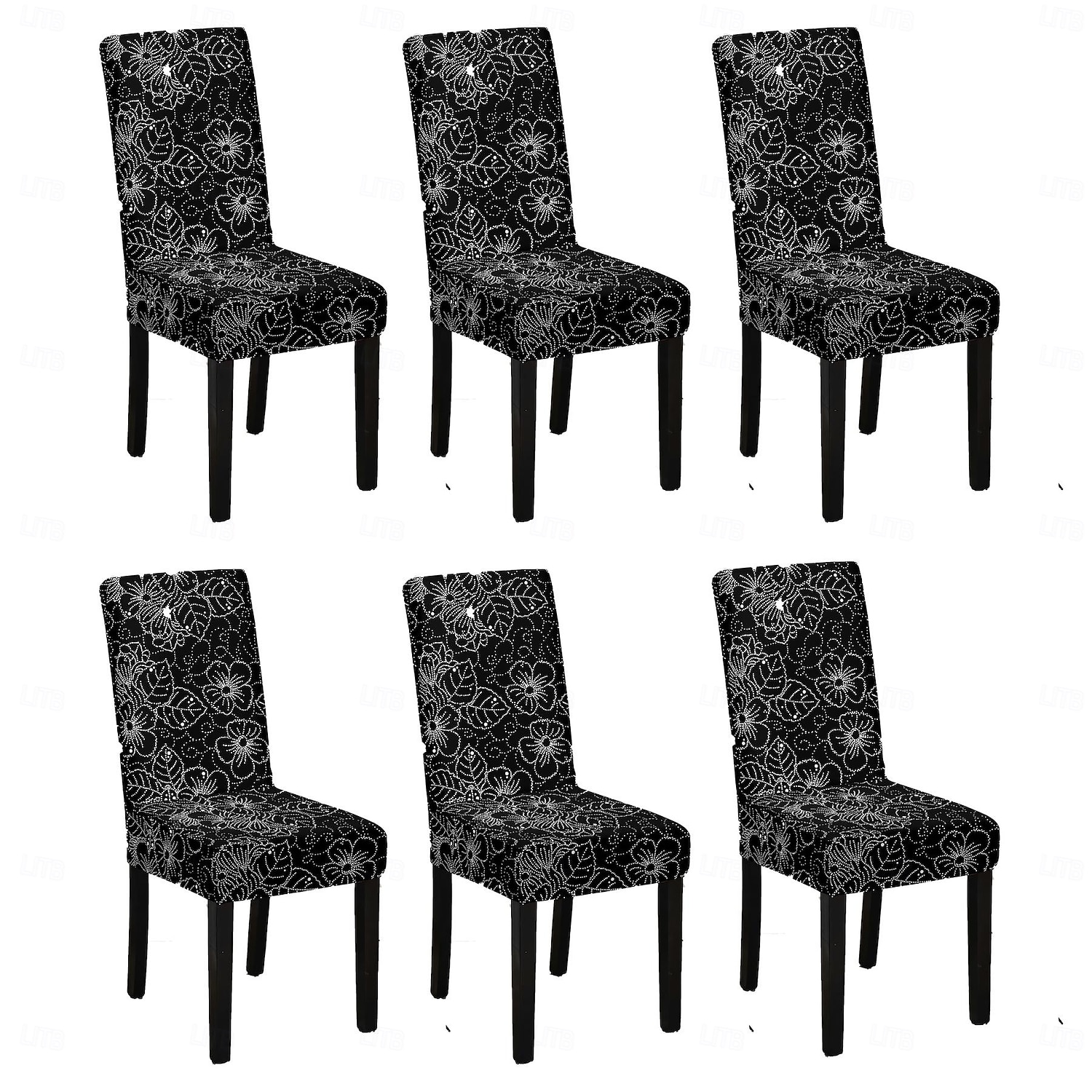 stretchig blommig matstolsöverdrag elastisk högryggad matstolsöverdrag överdrag för matstolar med blommönster lätt att montera och ta bort skyddar mot spill och fläckar maskintvättbar 2025 - $10.99 –P3