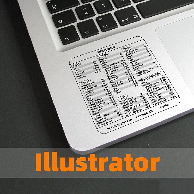 Shortcuts Sticker Keyboard Stickers for MAC Chromebook Word Photoshop Audition Illustrator Premiere Pro After Effects No-Residue Laminated Vinyl Shortcut Stickers 2025 - $12.99 –P7