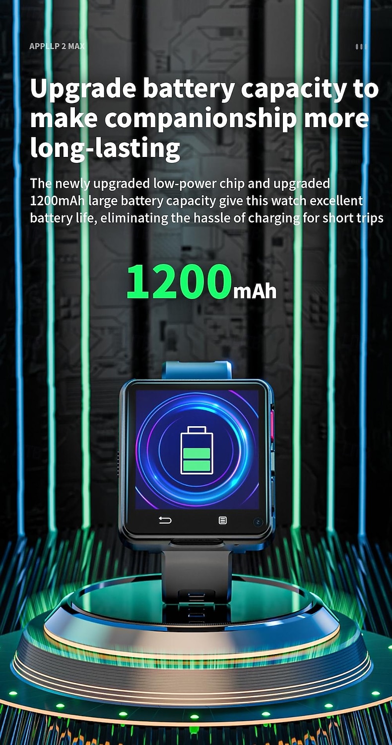 LOKMAT APPLLP 2 MAX Умные часы 2.64 дюймовый Смарт-часы-телефон 3G 4G Bluetooth Педометр Напоминание о звонке будильник Совместим с Ноль Женский Мужчины GPS Хендс-фри звонки Медиа контроль IPX-4 57 2025 - $157.99 –P17