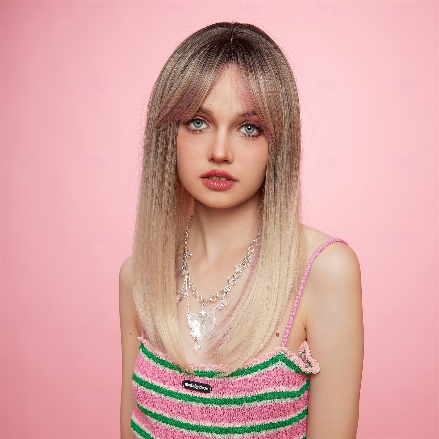 Synthetic Wig Uniforms Career Costumes Princess Curly Wavy Middle Part Layered Haircut Machine Made Wig 22 inch Brown / White Synthetic Hair Women's Cosplay Party Fashion Brown 2026 - $24.99 –P4