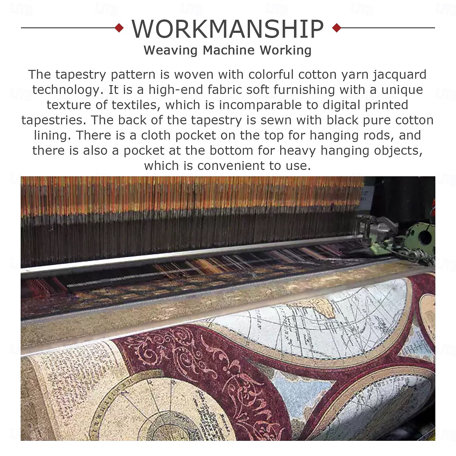 Jacquard Woven Tapestry Gobelin Aubusson Wall Art Hanging Aubusson Large Tapestry Reproduction Loom Cotton Weave Ballet Class Belgian Tapestry (without tassels and rod) 2025 - $91.99 –P2