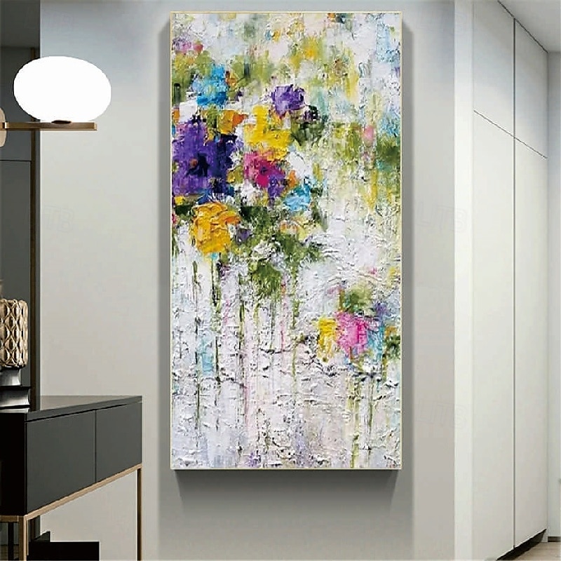 handgemaltes abstraktes 3D-Blumenölgemälde handgemachtes 3D-abstraktes Blütenbaum-Ölgemälde blühender bunter Baum auf Leinwand handgefertigtes Pflanzenblumenkunstwerk-Gemälde Landschaftsgemälde 2025 - $53.99 –P5