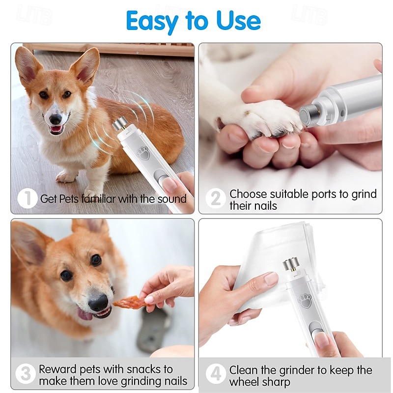 hondennagelvijl 2-snelheden oplaadbare hondennageltrimmers voor grote en middelgrote &kleine honden upgrade professionele elektrische huisdier poten verzorging stille puppy verzorgingstool voor honden 2025 - $18.99 –P7