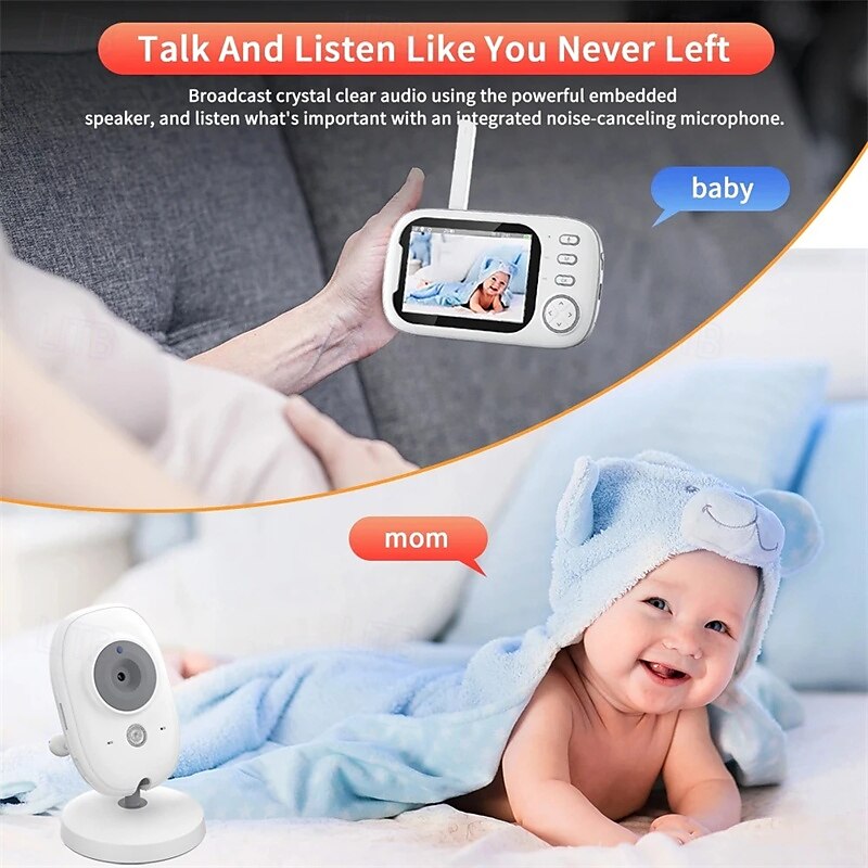 Baby Monitors 3.5HD Digital Device Child Safety Surveillance Camera Video Night Vision Music Detection Monitors 2025 - $79.99 –P2