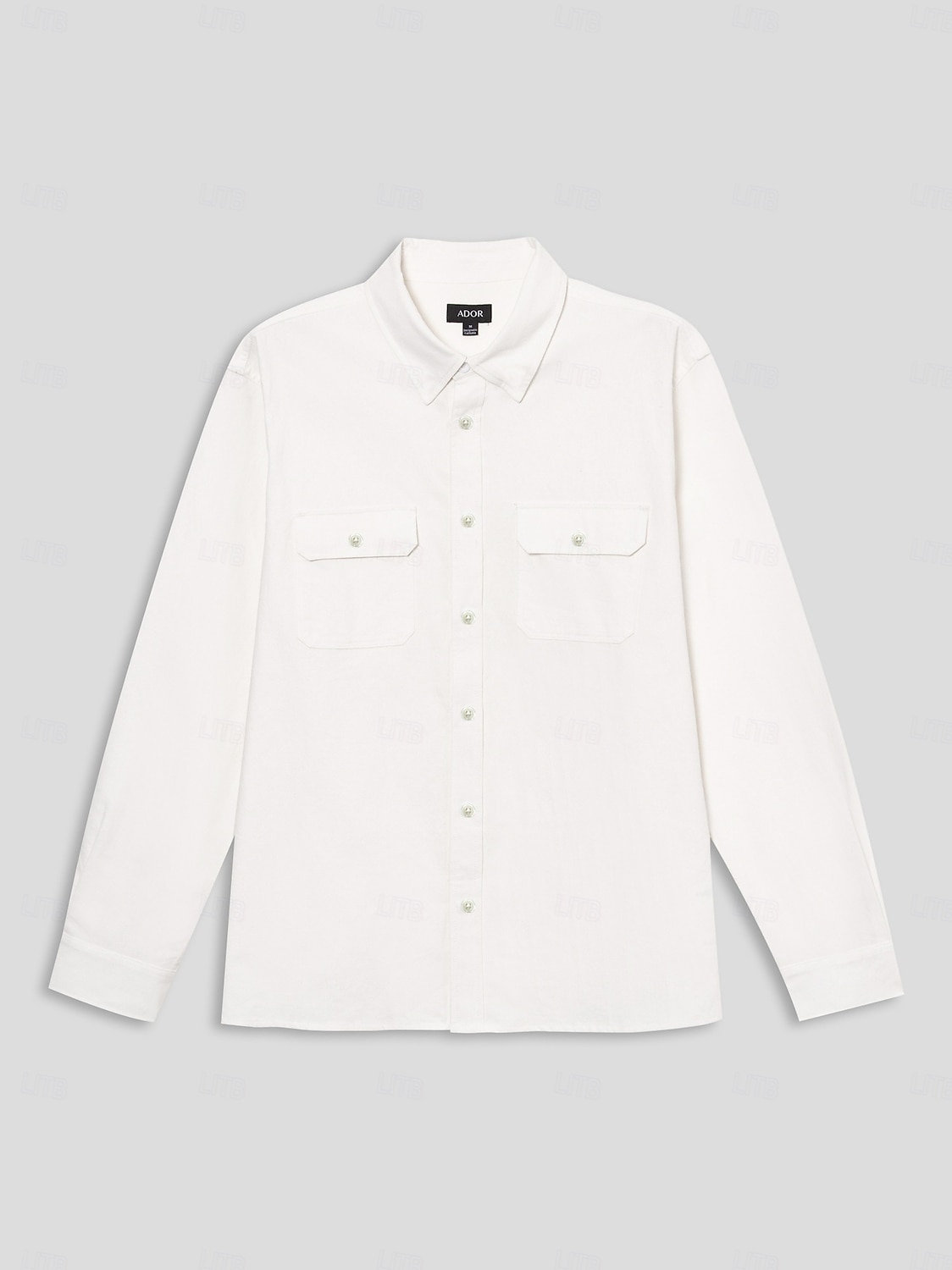 Homens Branco Manga Longa Gola Dobrada Verão Primavera & Outono Roupa de 2025 por $13.99 –P2