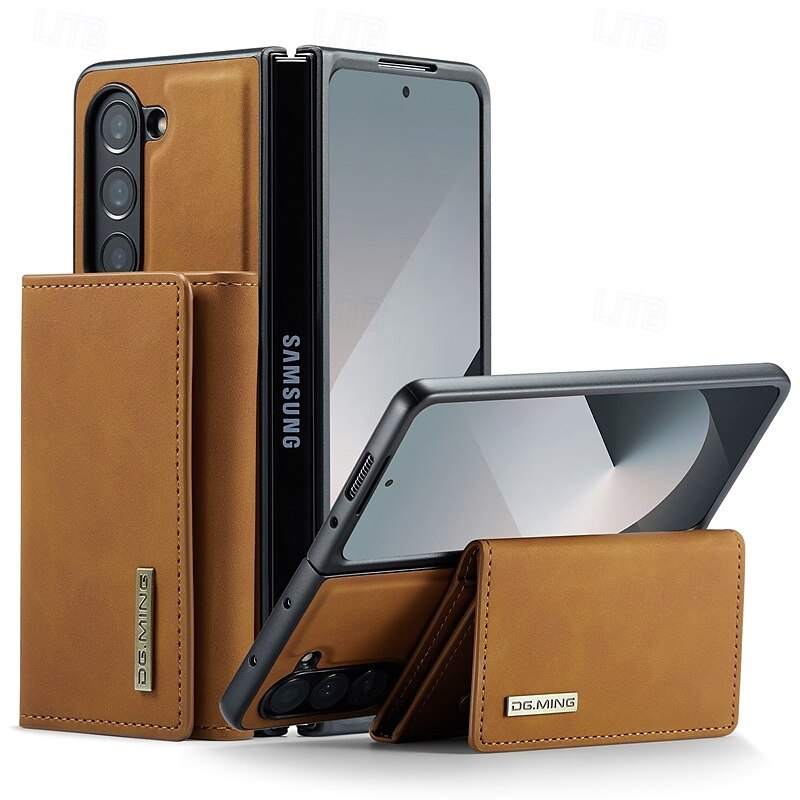 Phone Case For Samsung Galaxy Z Fold 7 Z Fold 6 Z Fold 5 Z Fold 4 Z Fold 3 Back Cover with Stand Holder Magnetic Card Slot Retro TPU PC PU Leather 2025 - $23.99 –P1