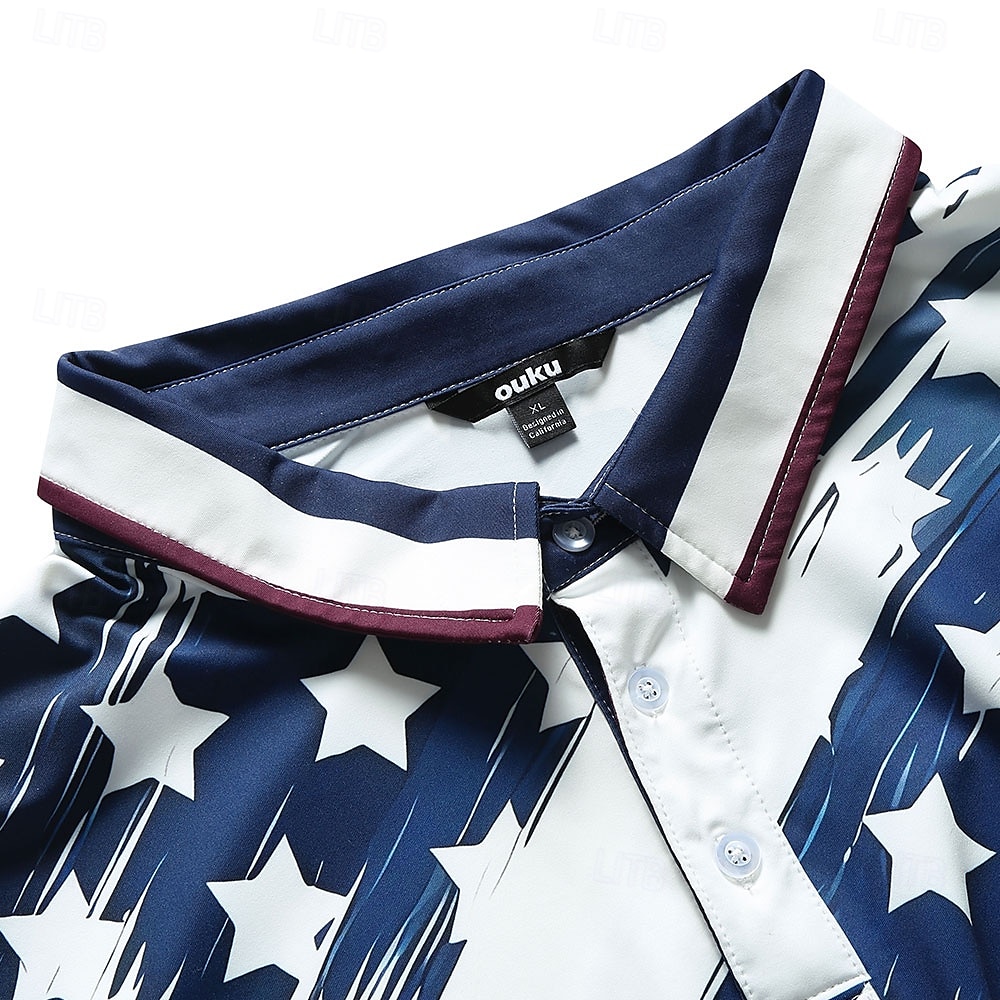 Polos vétérans drapeau américain pour hommes ouku, chemises de golf, polos à manches courtes, chemises à col, vêtements de ville décontractés, vêtements de vacances, tenues de fête, boutons, impression 3D, blanc et bleu, noir et blanc de 2025 ? $22.99 –P3