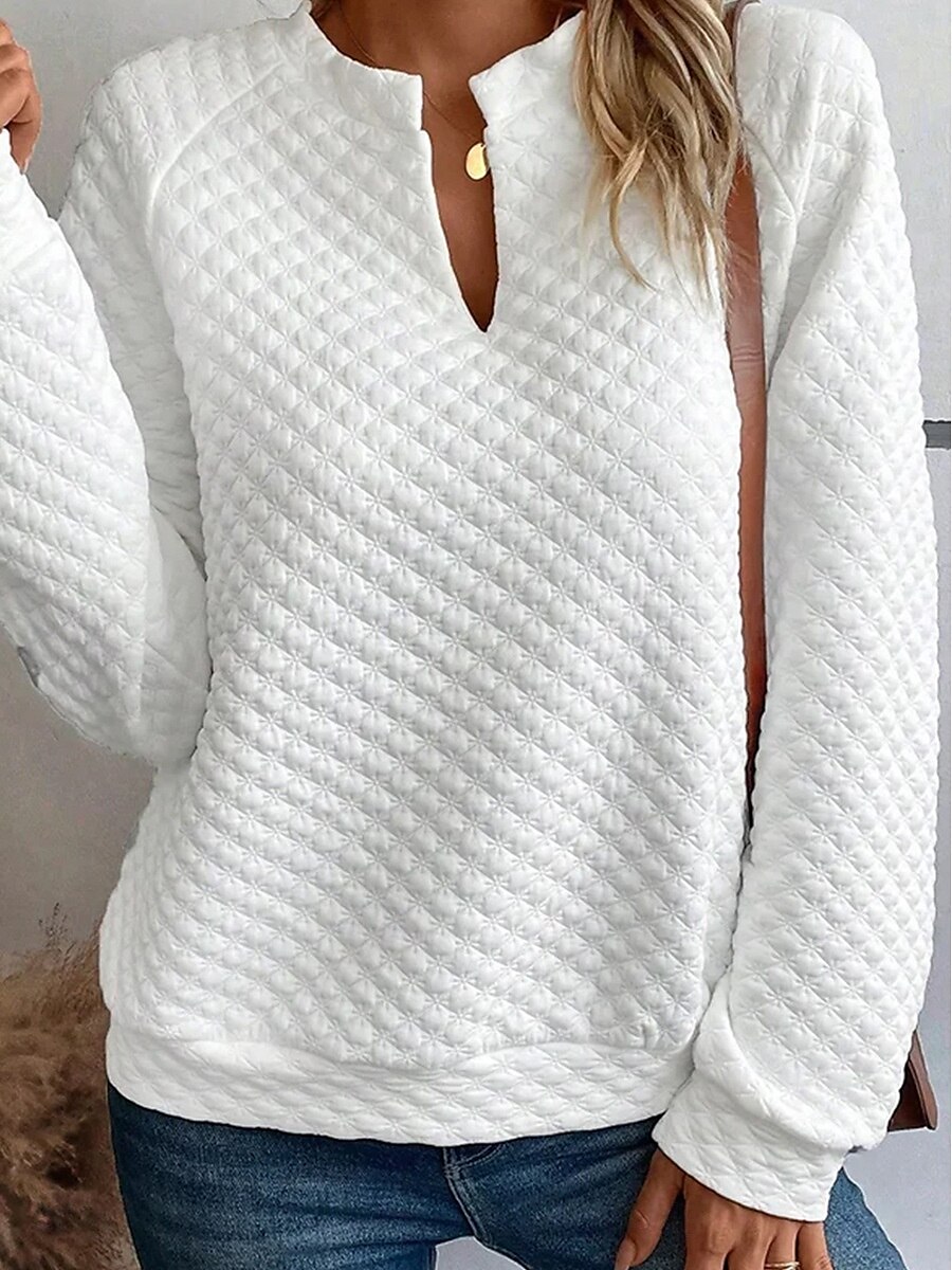 Damen Designer Sweatshirt Mode Uni Arbeit Rundhals Langarm Weiß Frühling Herbst 2025 - $35.99 –P2