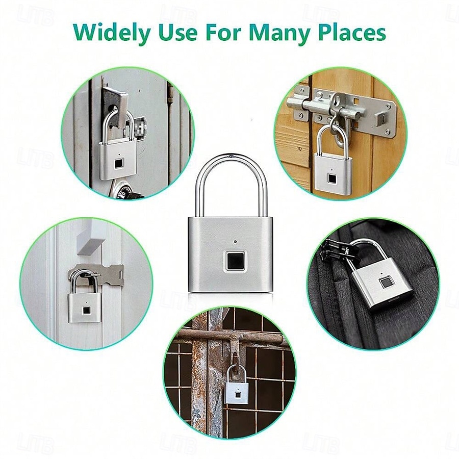 Fingerprint Lock Keyless Waterproof Anti-Theft Smart Lock Fingerprint Padlock Zinc Alloy Intelligent Safety Electronic DoorLock 2025 - $28.99 –P4
