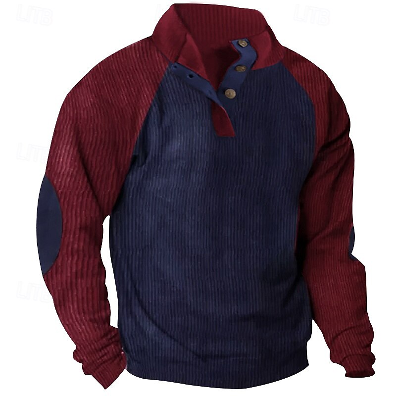 Hombre Sudadera Sudadera con un cuarto de cremallera Albaricoque Negro Vino Verde Ejército Rojo Media cremallera Bloque de color Deporte Diario Festivos Pana Ropa de calle Básico Casual Primavera 2025 - $23.99 –P8