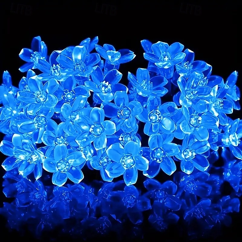1pc Solar Flower String Lights, Cherry Tree Branch Light Outdoor 6.5M/21FT 30 LED Fairy Light IP65 Waterproof for Garden Fence Patio Yard Party Decor Christmas Halloween Decoration 2025 - $13.99 –P5