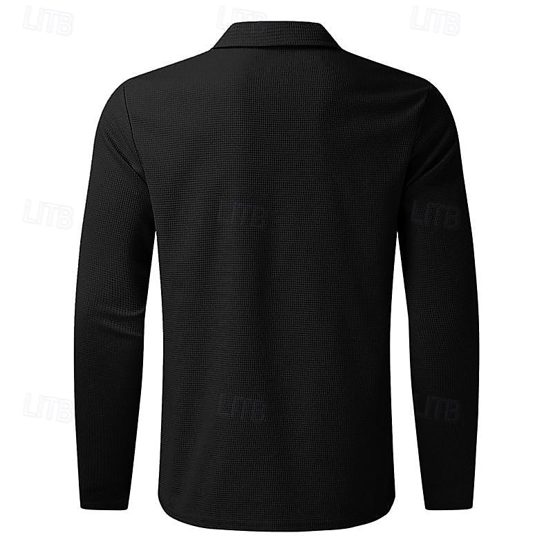 Homens jaqueta leve Jaqueta Waffle Jaqueta de Camisa Formal Casa Bolsos Primavera Outono Côr Sólida Ativo Neutra Colarinho de Camisa Padrão Tecido Waffle Branco Azul Cinzento Casaco de 2025 por $42.99 –P10