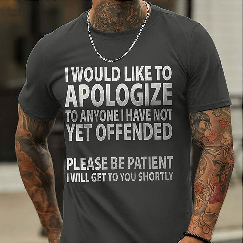 2025年 男性用 レタード Tシャツ カジュアルスタイル コットン１００％ 半袖 グラフィック シャツ ワイン ヘザーグレー ブラック 快適なTシャツ バケーション カジュアル ファッションデザイナーの衣類  コレクション – $15.99 –P7