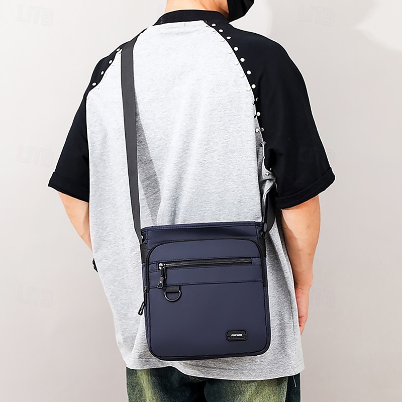 Pánská oxfordská látková crossbody messenger taška s několika kapsami na zip – lehká a voděodolná pro cestování a každodenní použití 2025 - $19.99 –P4