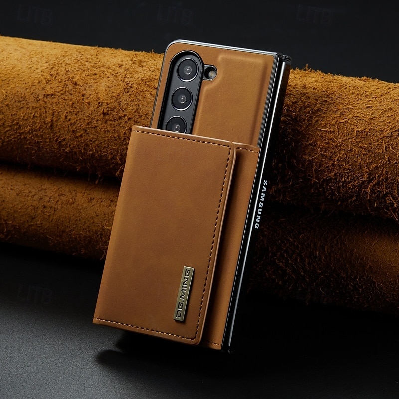 Phone Case For Samsung Galaxy Z Fold 7 Z Fold 6 Z Fold 5 Z Fold 4 Z Fold 3 Back Cover with Stand Holder Magnetic Card Slot Retro TPU PC PU Leather 2025 - $23.99 –P15