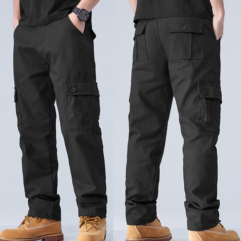 Voor heren Cargohosen Broek Werkbroeken Knop Meerdere zakken Effen Draagbaar Buiten Dagelijks Kamperen&Wandelen Modieus Klassiek Zwart Leger Groen 2026 - $26.99 –P5