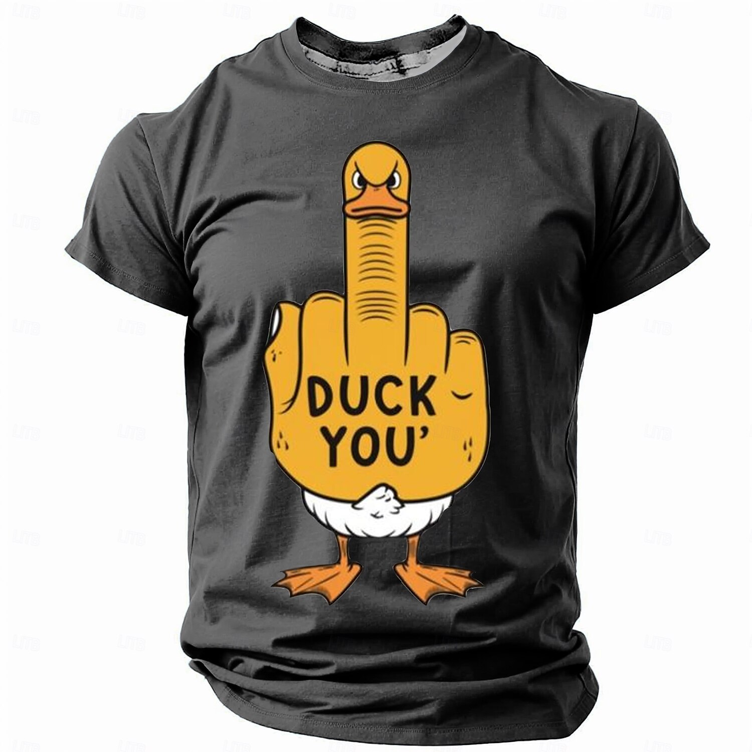 Mäns Rude Offensive Liten Gul Anka Rolig T-shirt Kortärmad T-shirt 3D Tryck Crew Neck Skjorta Retro Vintage Avslappnad Gatumode Sport Utomhus Semester Gå ut Sjöblå Svart Marinblå Vår 2025 - $15.99 –P6