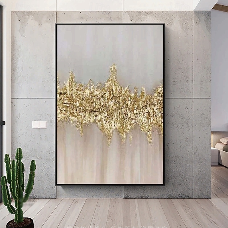 handgefertigtes Ölgemälde aus Folie, reines handgemaltes Ölgemälde aus Folie in Gold, hängendes Gemälde aus Goldfolie, Wolkenmeer, schwarz-weißes abstraktes Gemälde für die Heimdekoration, Gemälde als Wandkunst, Gemälde aus Folie in Gold 2025 - $94.99 –P8