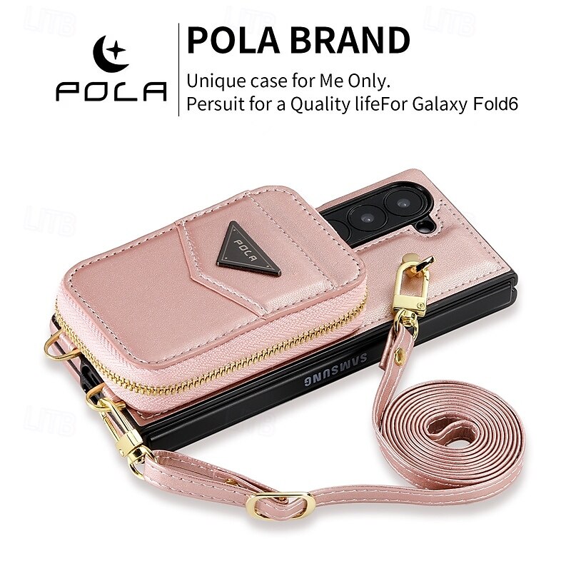 Phone Case For Samsung Galaxy Z Fold 6 Wallet Case with Stand Holder Zipper Full Body Protective Retro Genuine Leather 2025 - $33.99 –P3