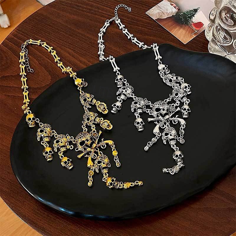Gargantilhas cromada Mulheres Punk Moda Personalizada Geométrico Forma Geométrica Colar Para Festa dia das Bruxas Bandagem de 2025 por $16.99 –P3