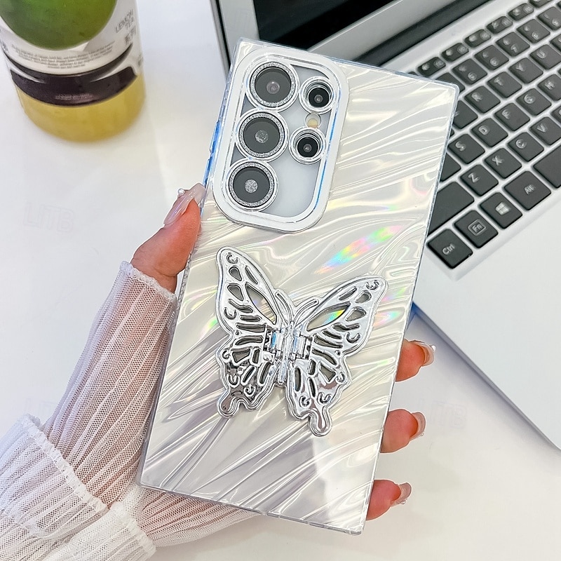 2025年 電話 ケース 用途 サムスンのギャラクシー S24 S24 Ultra Plus S23 Ultra A55 A35 A25 A15 5G A54 S25ウルトラ バックカバー スタンド付き カメラレンズプロテクター 耐衝撃 バタフライ 仕上げ PC コレクション – $13.99 –P4