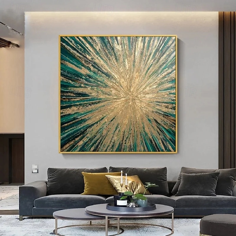 Gold Ölgemälde handgemalt großes pastoses Wandbild Ölgemälde Leinwand - Palettenmesser Kunst strukturiertes abstraktes Gemälde - moderne Wandkunst für Wohnzimmer 2025 - $125.99 –P3