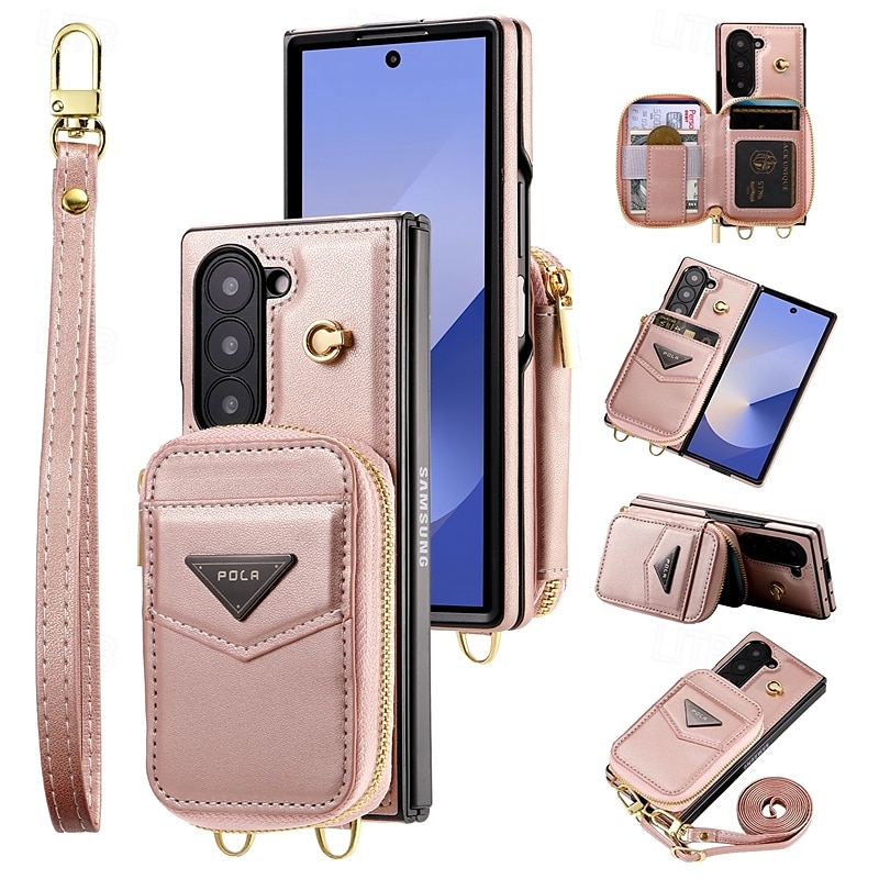 telefon Carcasă Pro Samsung Galaxy Z Fold 6 Pouzdro na peněženku se stojánkem Zip Ochrana celého těla Retro Pravá kůže 2025 - $33.99 –P1