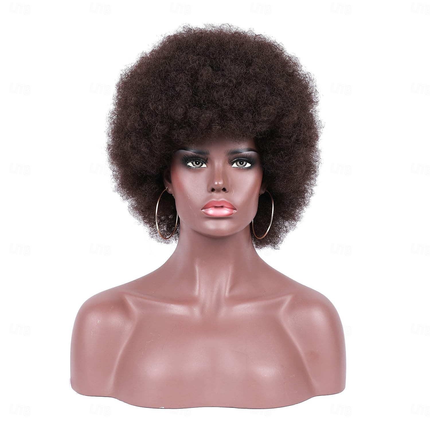 peruca afro para mulheres perucas afro dos anos 70 perucas afro crespas de aparência natural perucas cacheadas com franja peruca afro curta e saltitante peruca afro puff suave peruca afro de cabelo de 2025 por $17.99 –P5